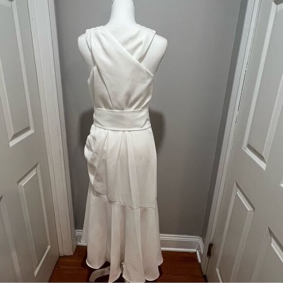 NWT Sachin and Babi Naomi Halter Asymmetric Midi Dress women's size 10 in ivory - Picture 11 of 15